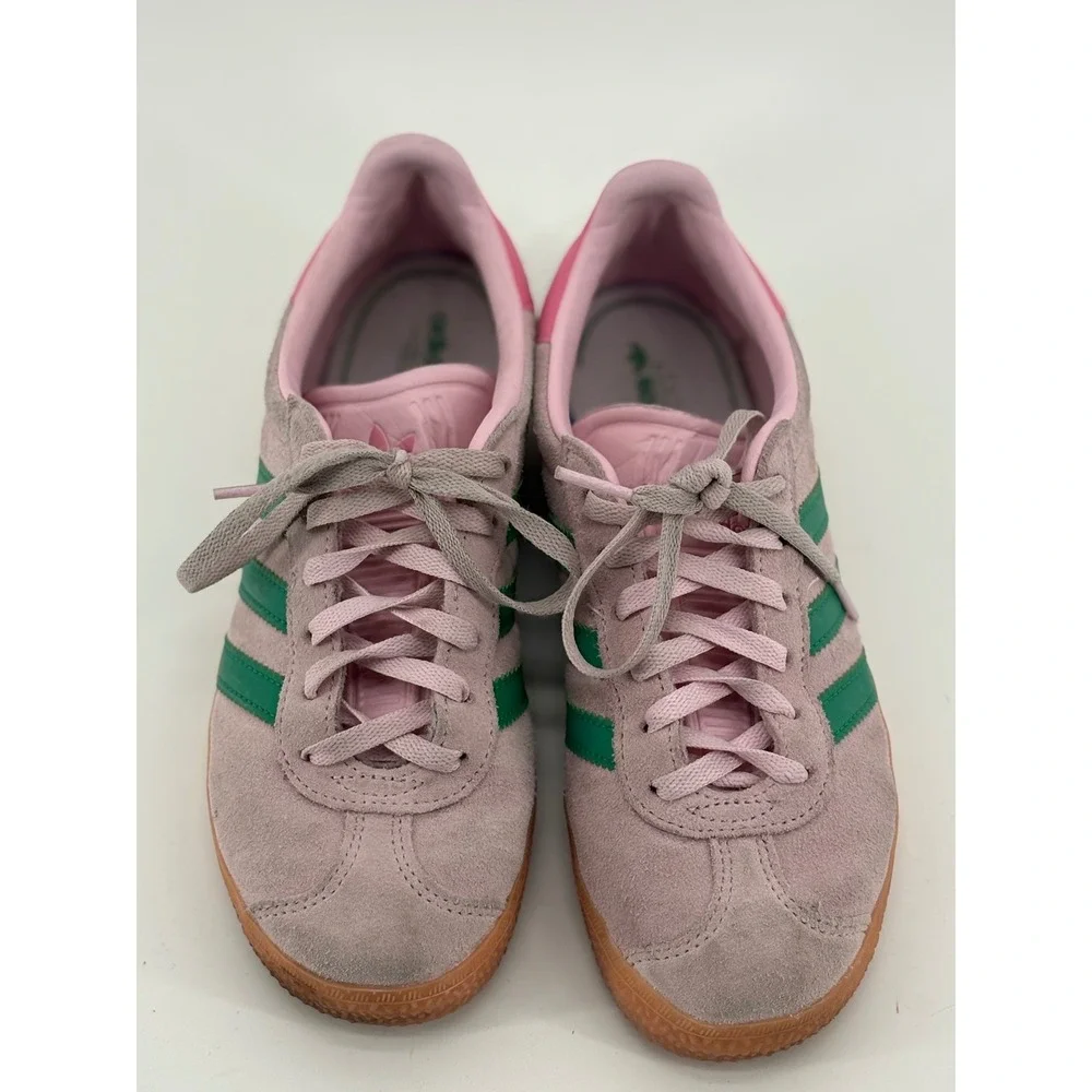 Adidas Sneakers Girls 3 Purple Gazelle IG0669 Green Pink Gum Sole Suede‎ Retro